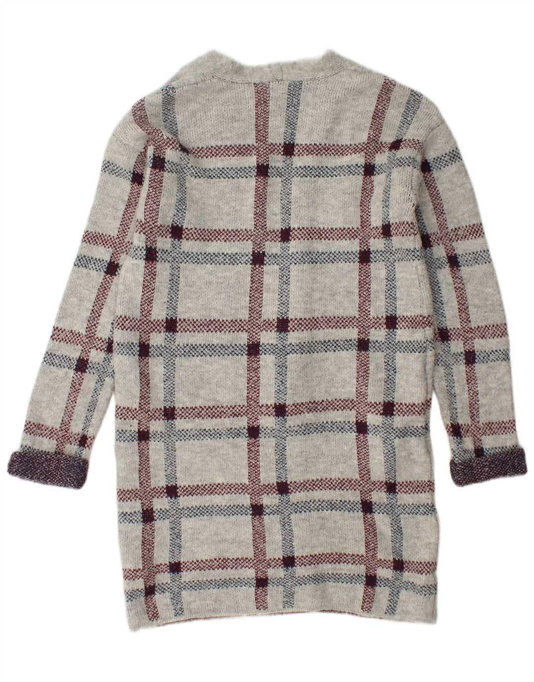 Sweter damski Marks & Spencer Longline Cardigan UK 10 w małą szarą kratkę