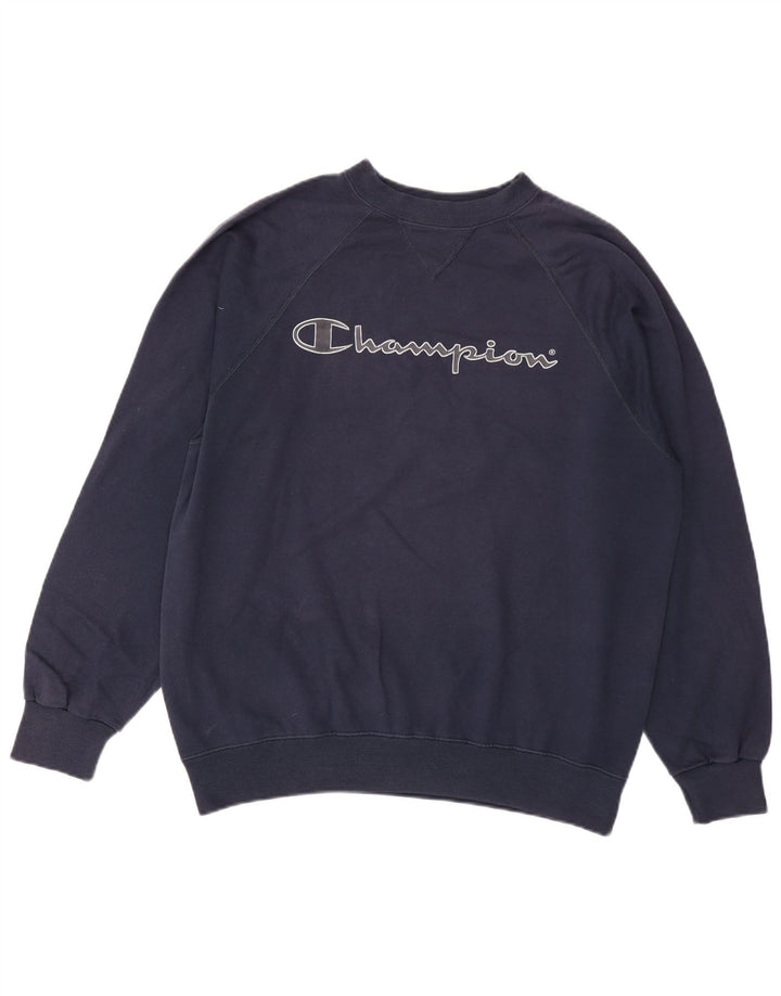 Męski sweter z grafiką Champion, duży, granatowy