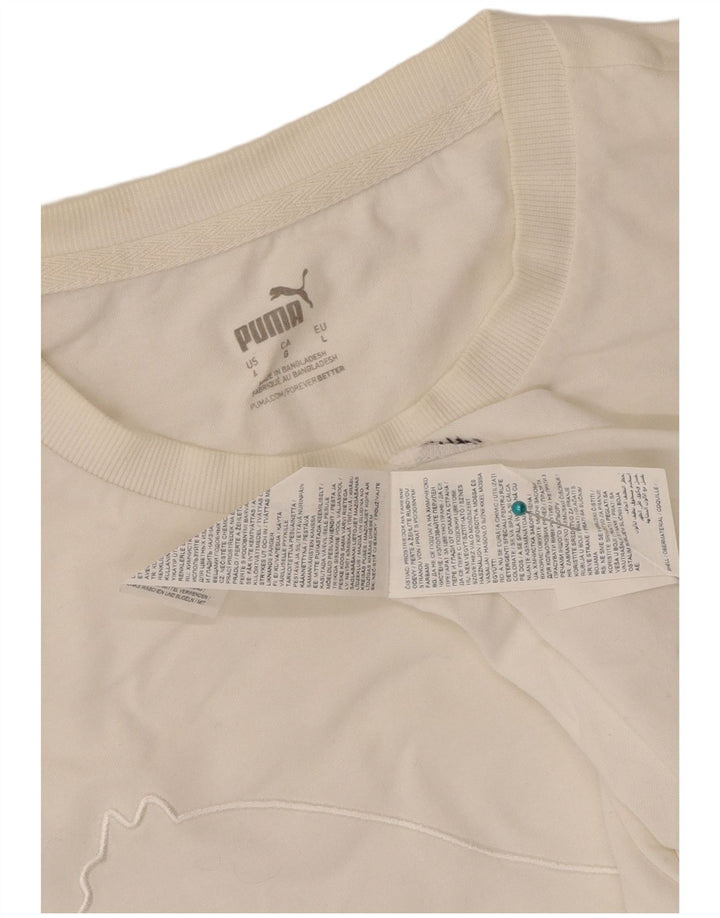 Męska koszulka z grafiką Puma, duża, biała, bawełniana