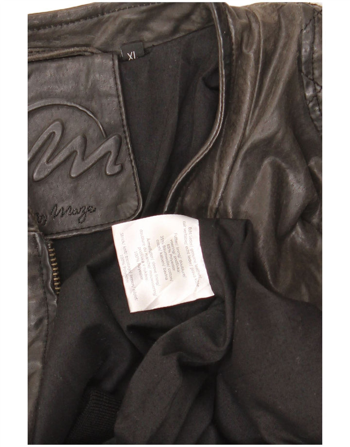 Męska zamszowa kurtka bomber MAZE UK 38, średnioszara, skórzana