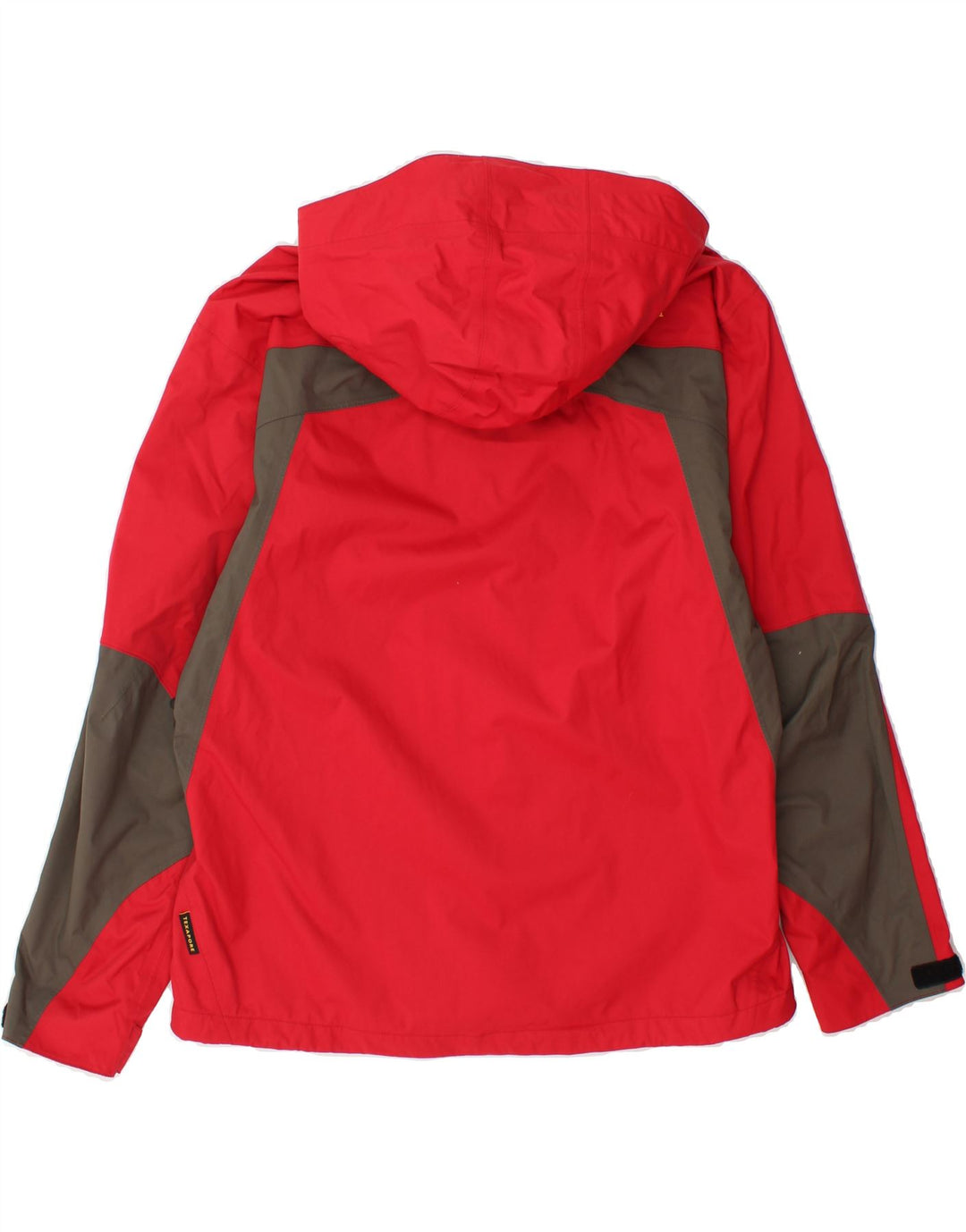 JACK WOLFSKIN Mens Hooded Rain Jacket UK 36/38 Medium Red Colourblock Vintage Jack Wolfskin and Second-Hand Jack Wolfskin from Messina Hembry 