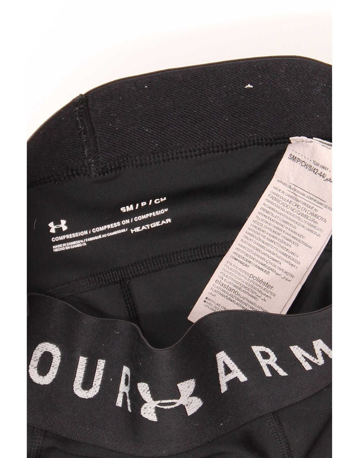 Damskie legginsy kompresyjne Under Armour z grafiką UK 10, małe, czarne sportowe