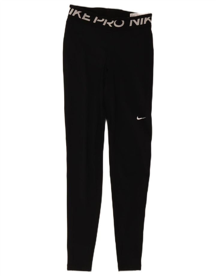 Damskie legginsy Nike Dri Fit Graphic UK 4 XS, czarny poliester