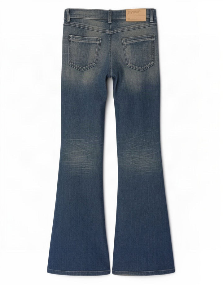 Damskie jeansy Benetton Flared W32 L33 Niebieskie