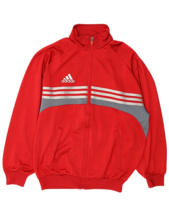 Adidas Męska bluza dresowa UK 34/36 Mały czerwony poliester z blokami kolorów