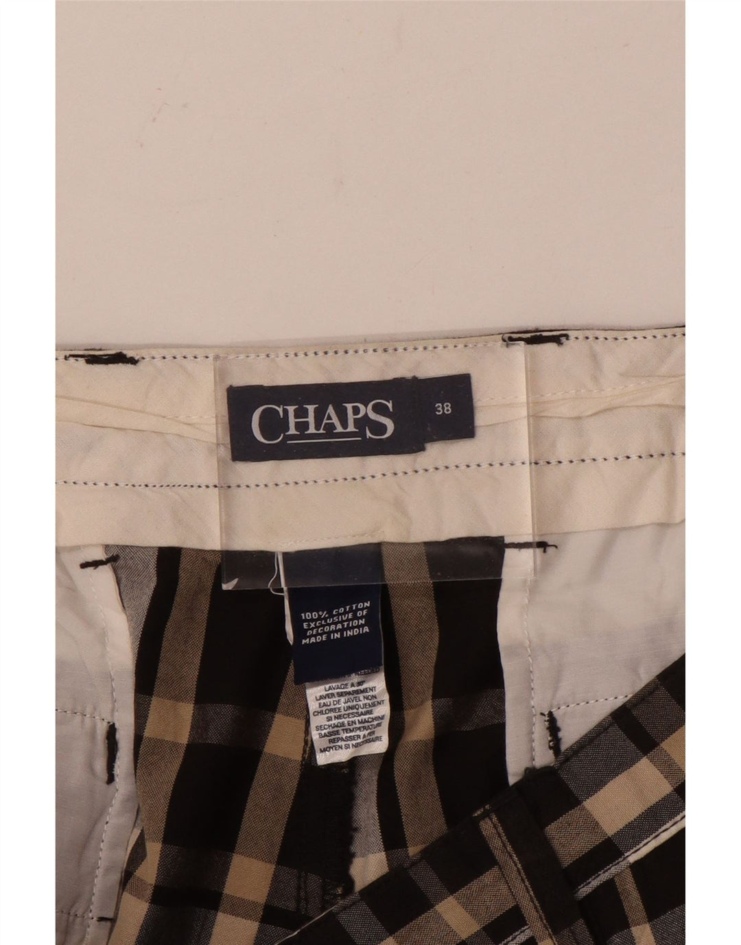 Męskie spodenki Chino Chaps W38 XL, brązowa, bawełniana krata
