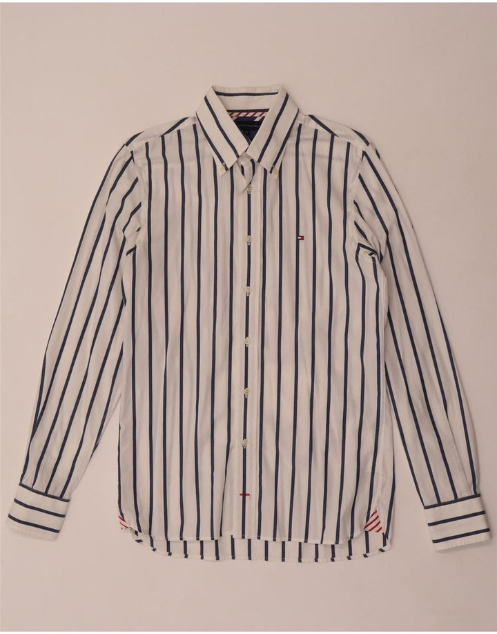 Koszula męska Tommy Hilfiger, bawełniana w średnie białe paski
