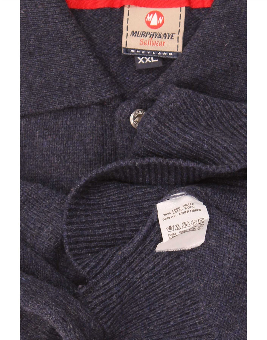 Męski sweter polo Murphy & Nye 2XL granatowy, wełniany