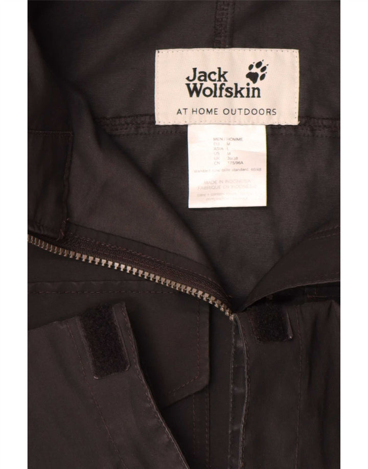 Męska kurtka przeciwdeszczowa Jack Wolfskin z kapturem UK 36/38 Średni czarny poliester