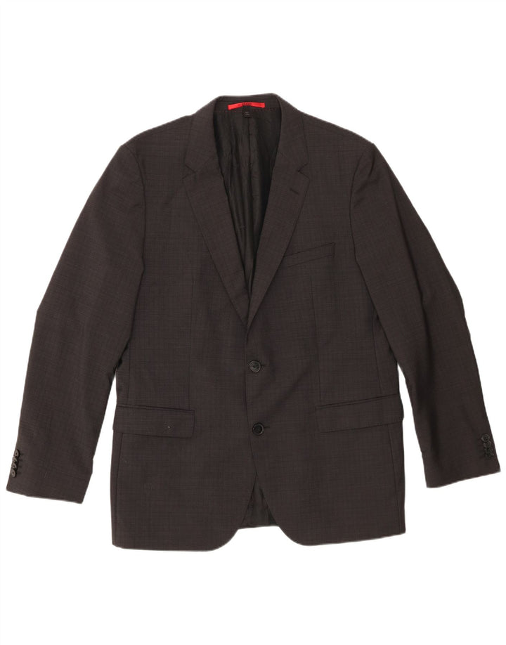 Męska marynarka zapinana na 2 guziki Hugo Boss EU 52 XL Szara dziewicza wełna