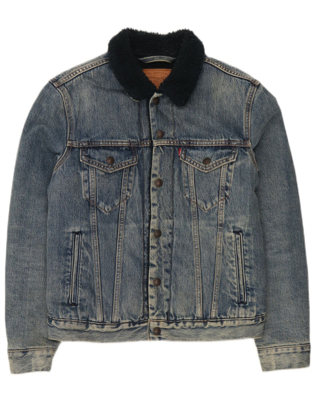 Męska kurtka dżinsowa Levi's Sherpa UK 36 Small Blue Cotton