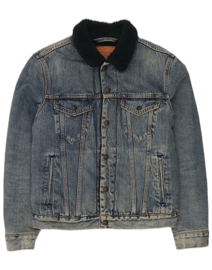 Męska kurtka dżinsowa Levi's Sherpa UK 36 Small Blue Cotton