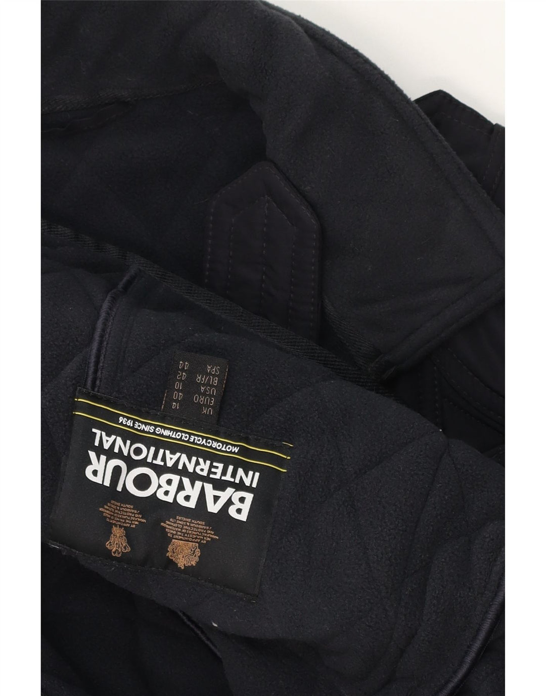 Damska pikowana kurtka Barbour UK 14, duża, granatowa
