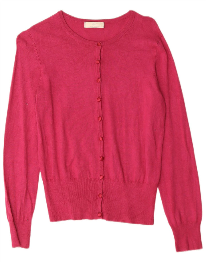 Marks & Spencer Damski sweter kardigan UK 10 Small Pink Wiskoza