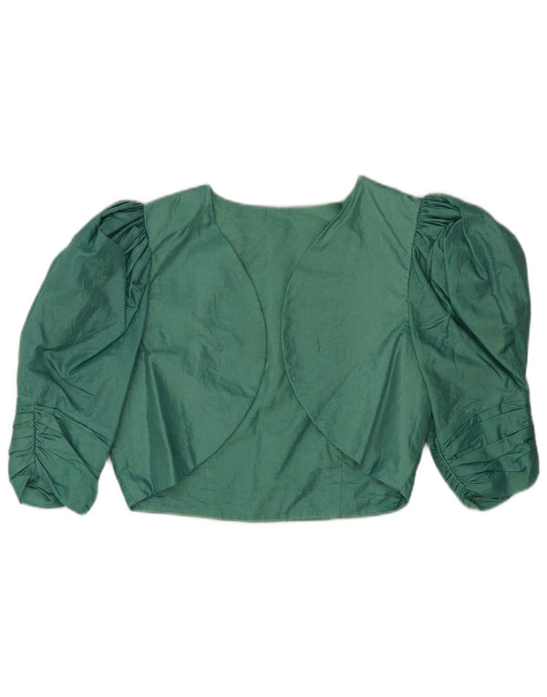 Vintage damskie bolerko z rękawem 3/4 UK 10 Small Green