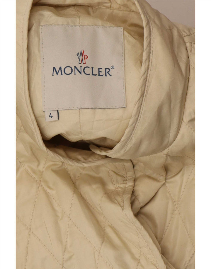 Damska pikowana kurtka Moncler rozmiar 4 XL, beżowa