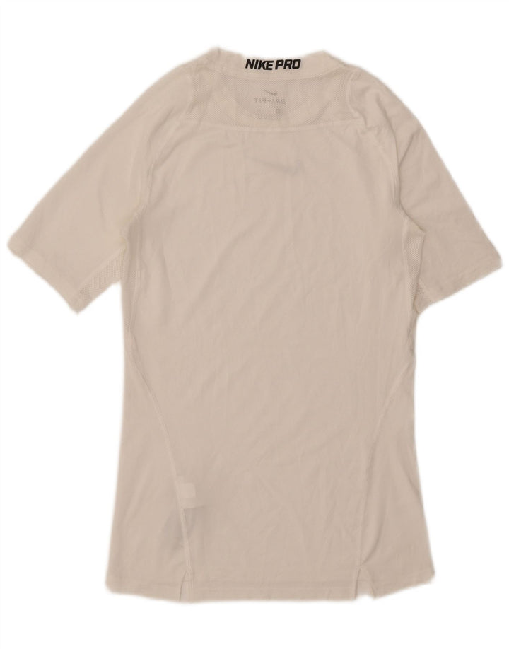 Męski T-shirt Nike Dri Fit z grafiką, mały, biały poliester