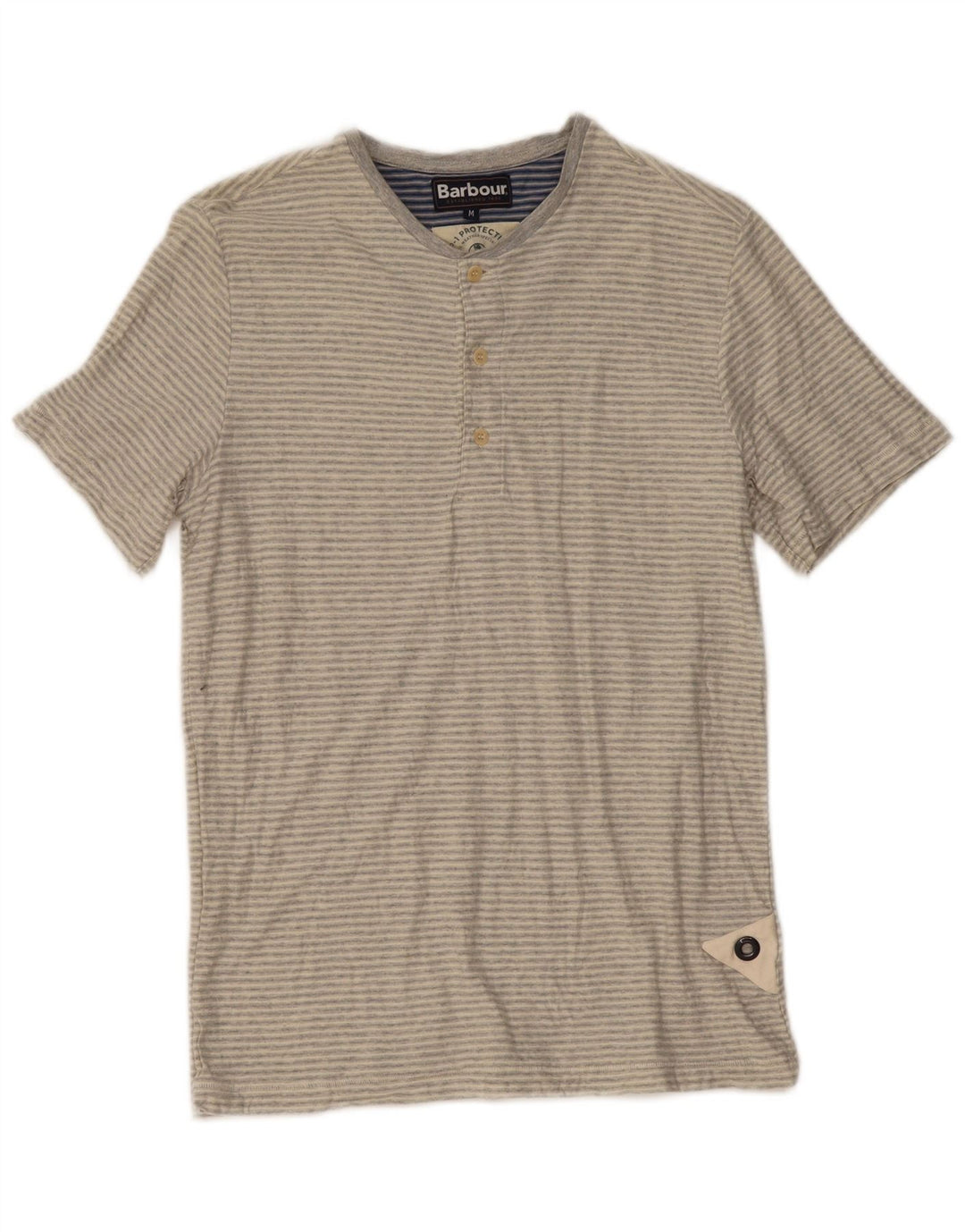 Męska koszulka T-shirt Barbour w średnie szare paski