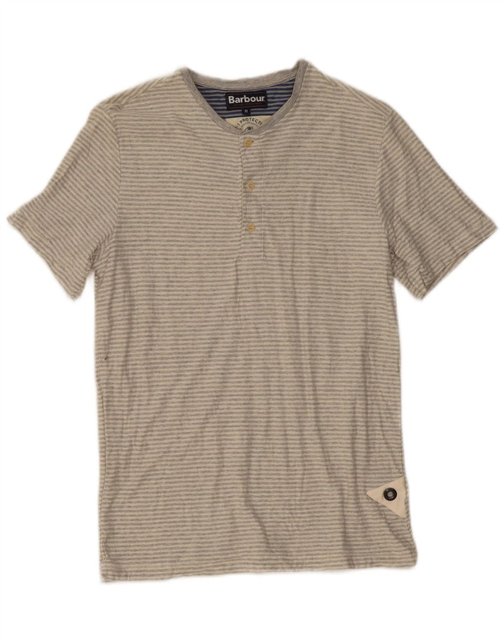 Męska koszulka T-shirt Barbour w średnie szare paski