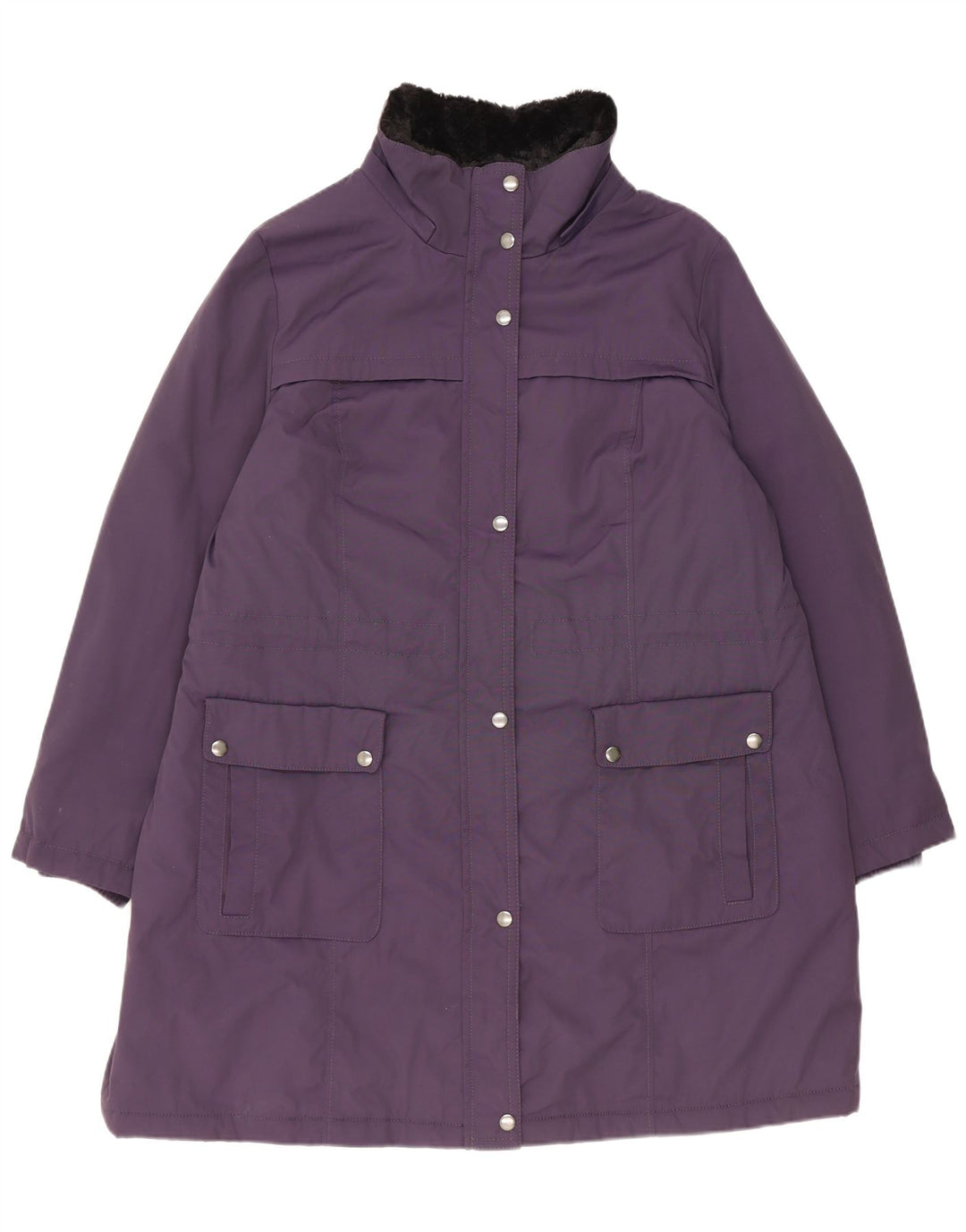 Marks & Spencer Damski płaszcz ocieplany UK 18 XL Fioletowy poliamid