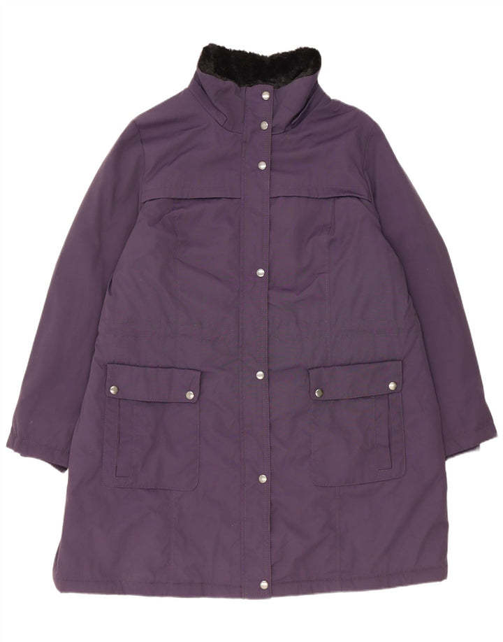 Marks & Spencer Damski płaszcz ocieplany UK 18 XL Fioletowy poliamid