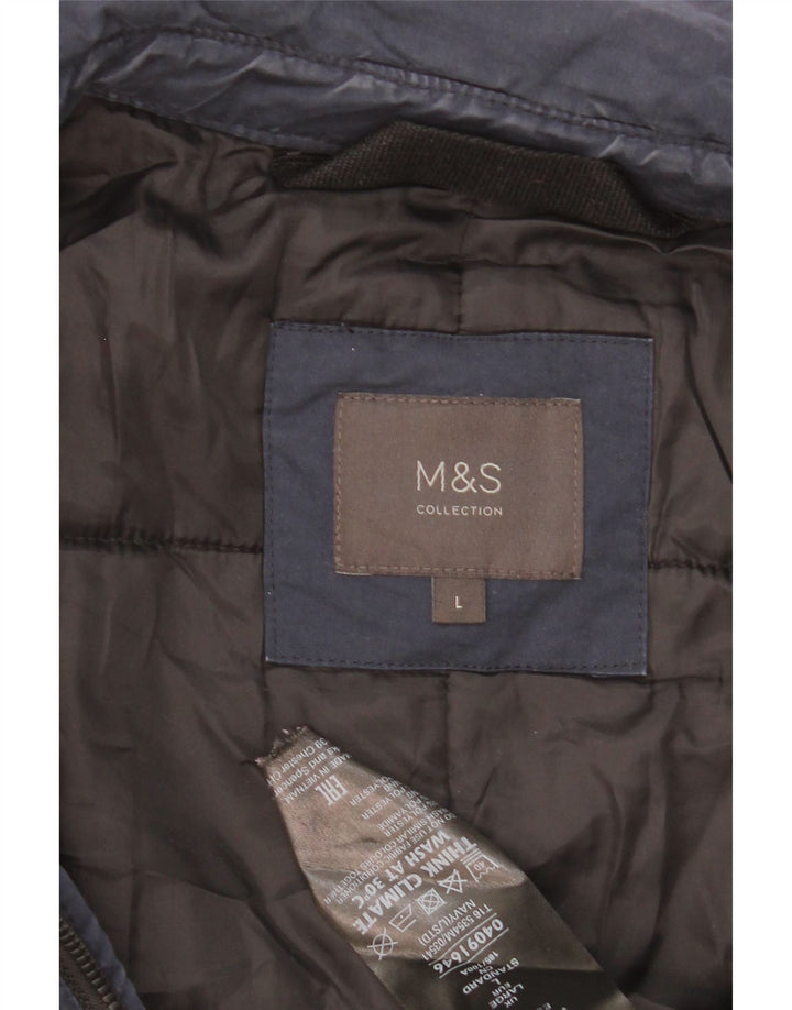 Męska kurtka wiatrówka Marks & Spencer UK 40, duża, granatowa, poliestrowa