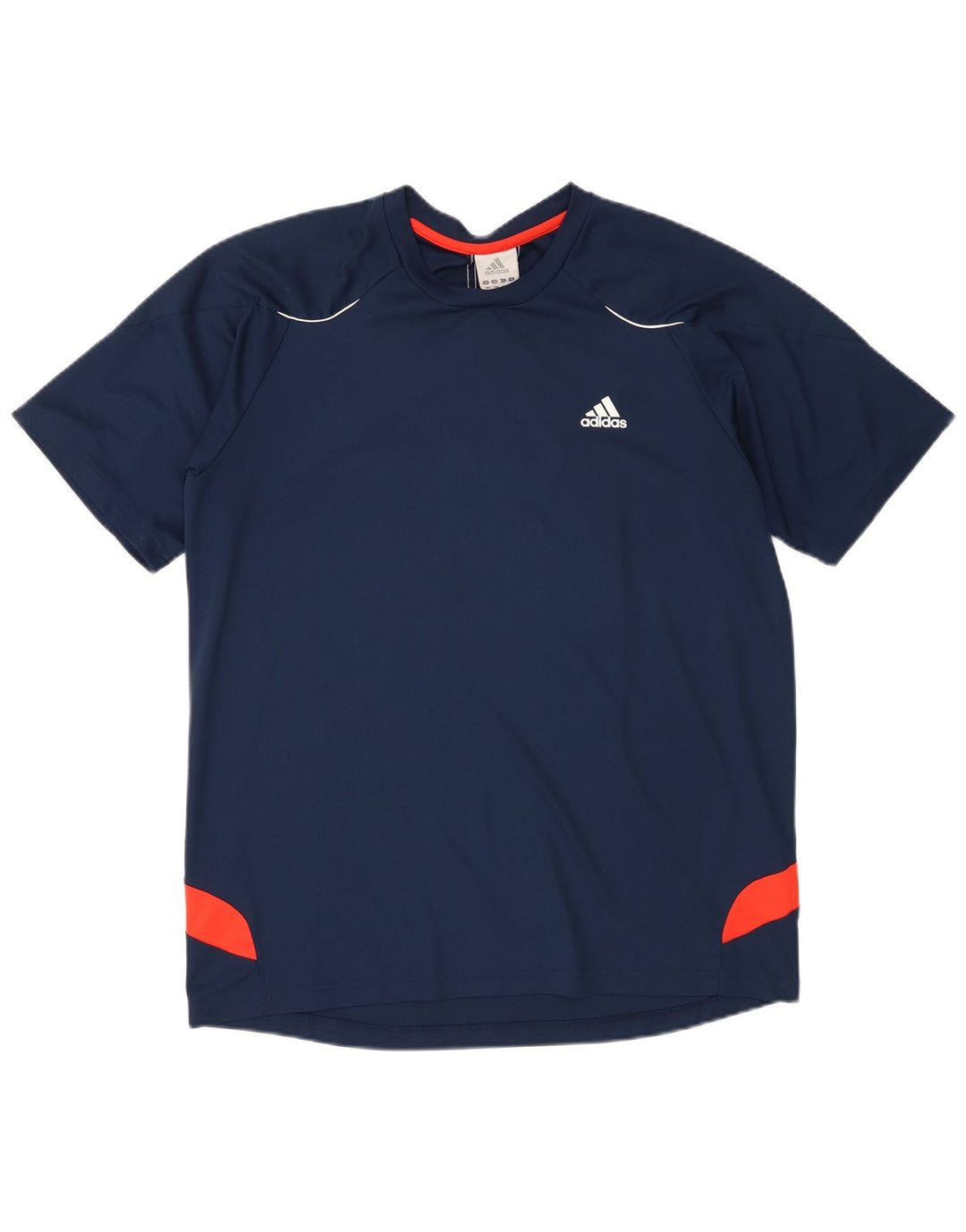 Adidas Męska koszulka Top, duża, granatowa, z blokami kolorów, poliestrowa