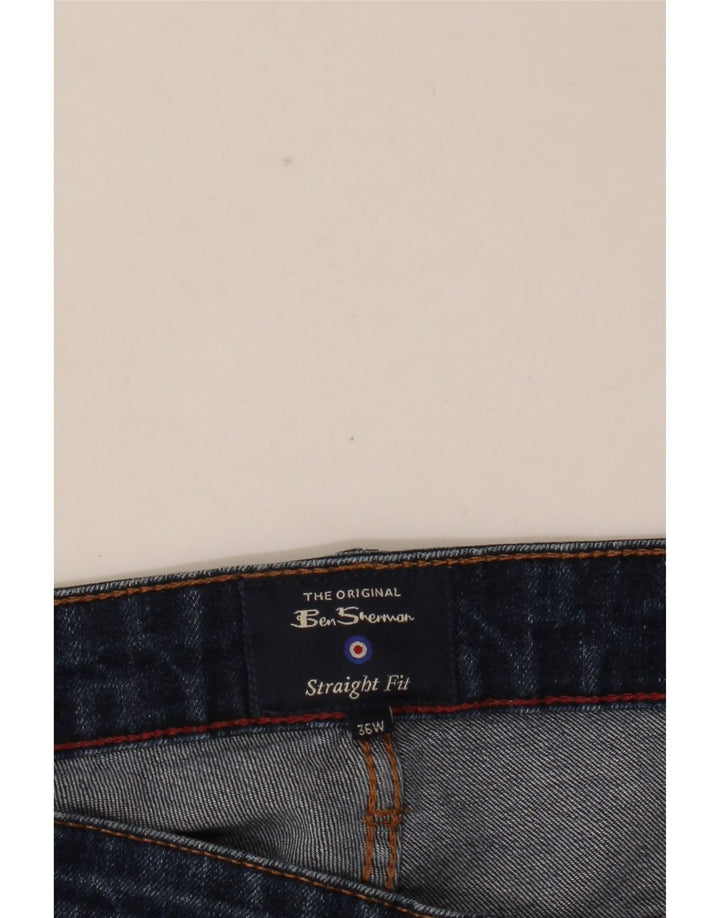 Męskie proste dżinsy Ben Sherman W36 L31 Granatowa bawełna