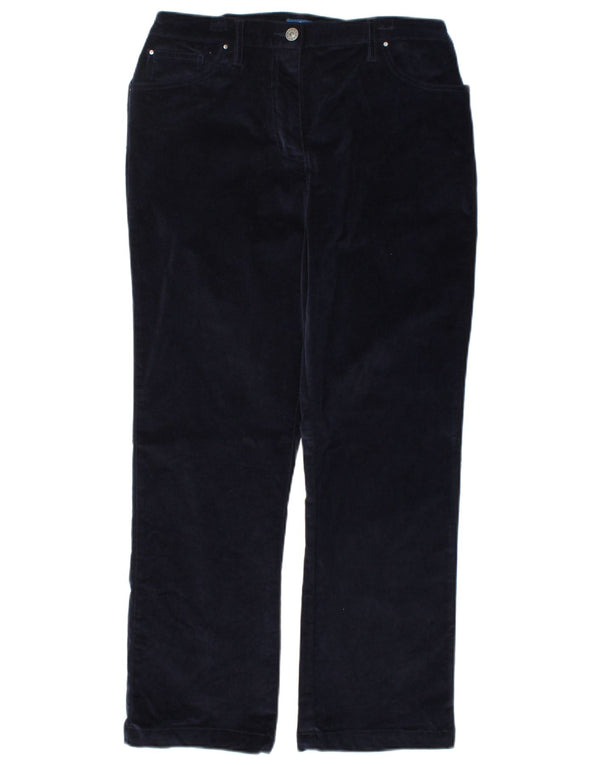 COTTON TRADERS Womens Corduroy Trousers UK 12 Medium W30 L27 Navy Blue