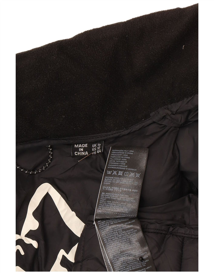 Damska ocieplana kurtka Superdry UK 16, duża, czarna, polichlorowa
