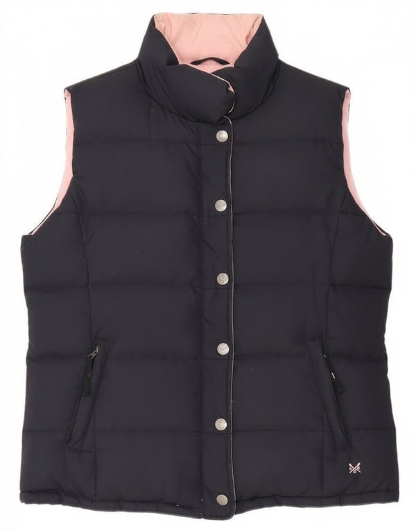 Damska dwustronna wyściełana kamizelka Crew Clothing UK 14, duża, granatowa