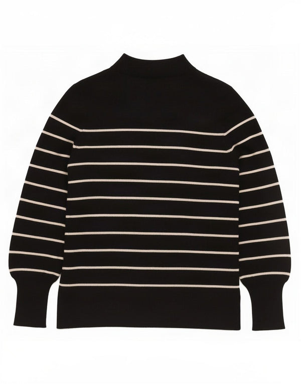 Marks & Spencer Damski sweter z golfem UK 10 w małe czarne paski
