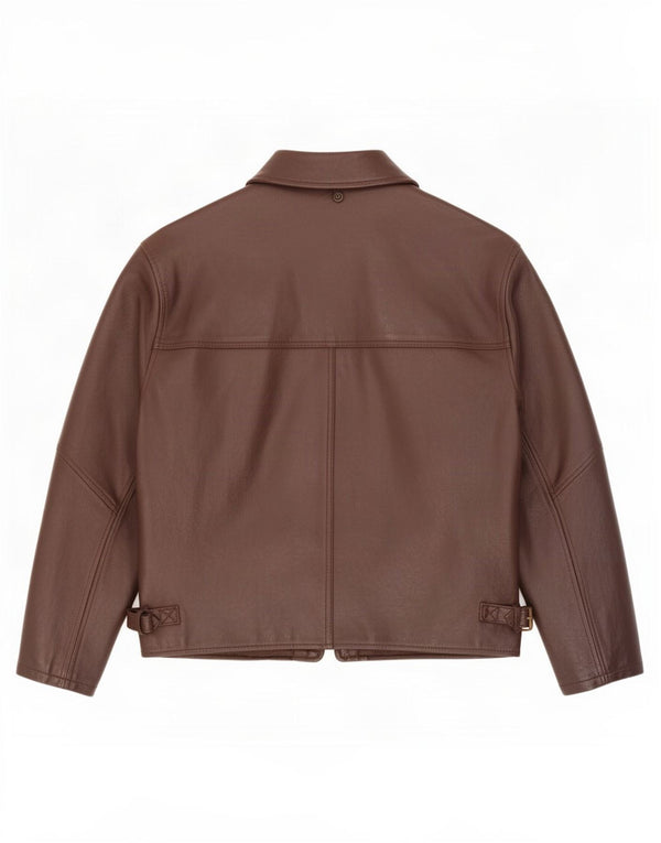 Vintage męska kurtka skórzana UK 42 XL brązowa
