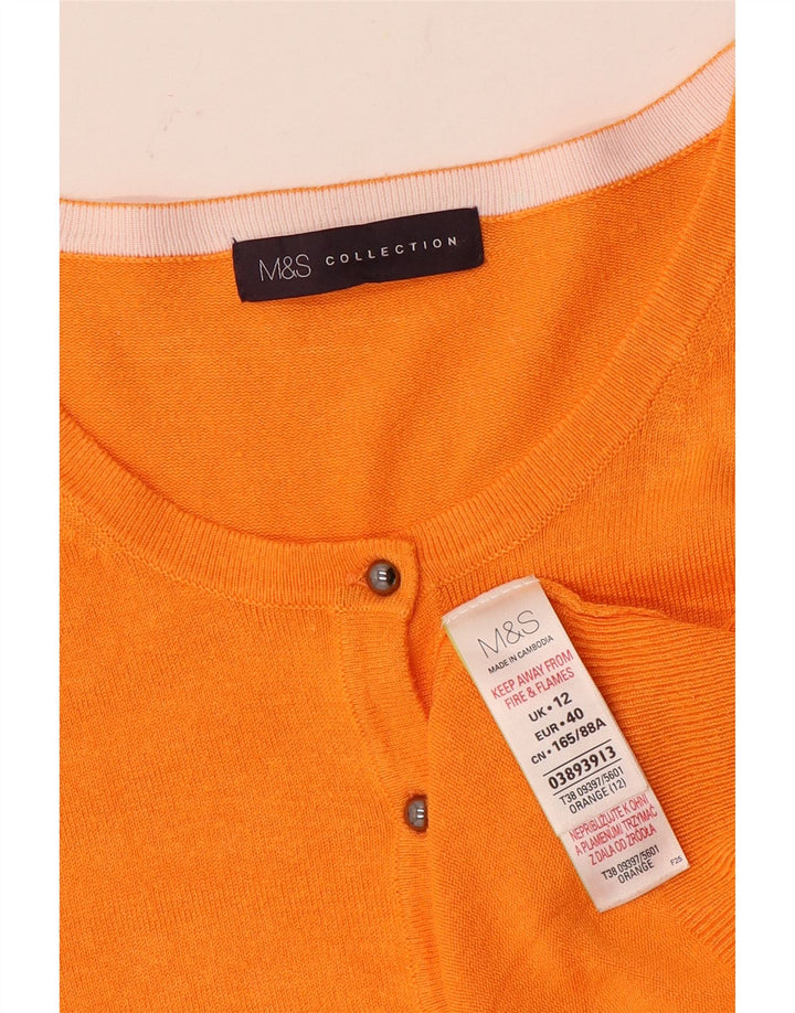 Marks & Spencer Damski sweter rozpinany UK 12 Średnio-pomarańczowa wiskoza