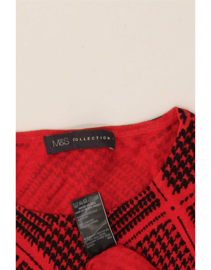 Marks & Spencer Damski sweter z dekoltem w łódkę, UK 12, średni czerwony