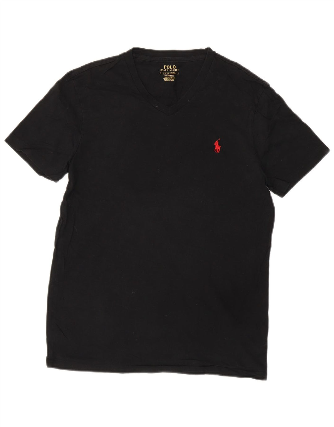 POLO RALPH LAUREN Męski T-shirt o dopasowanym kroju, mały, czarny, bawełniany
