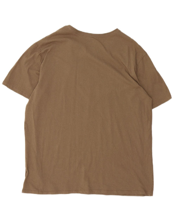 Męski T-shirt z grafiką Hurley, bawełniany top XL w kolorze khaki