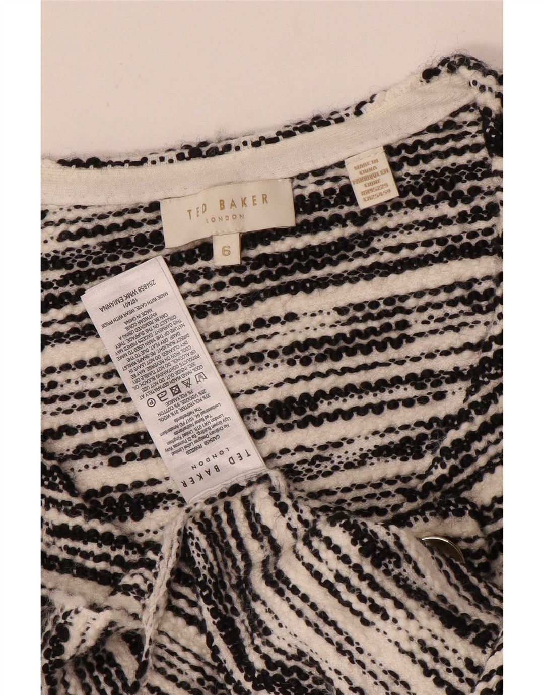 Damska marynarka dwurzędowa Ted Baker, rozmiar 6 2XL, czarne paski