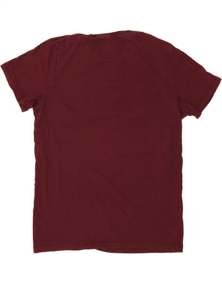 JACK & JONES Mens Graphic T-Shirt Top Medium Burgundy Vintage Jack & Jones and Second-Hand Jack & Jones from Messina Hembry 
