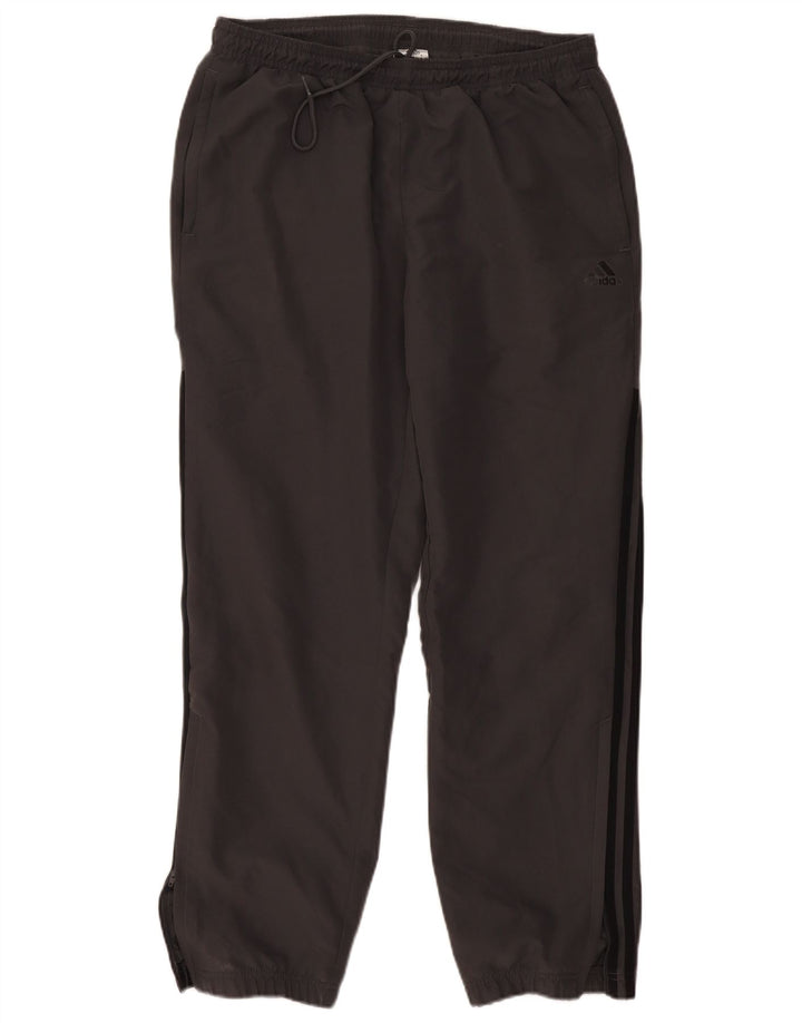 Męskie spodnie dresowe ADIDAS, duże, szare, poliestrowe