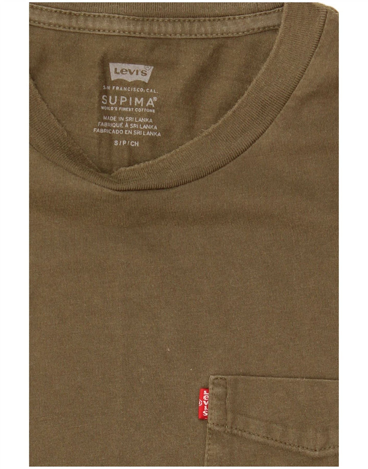 Męski t-shirt Levi's Top, mały, bawełniany khaki