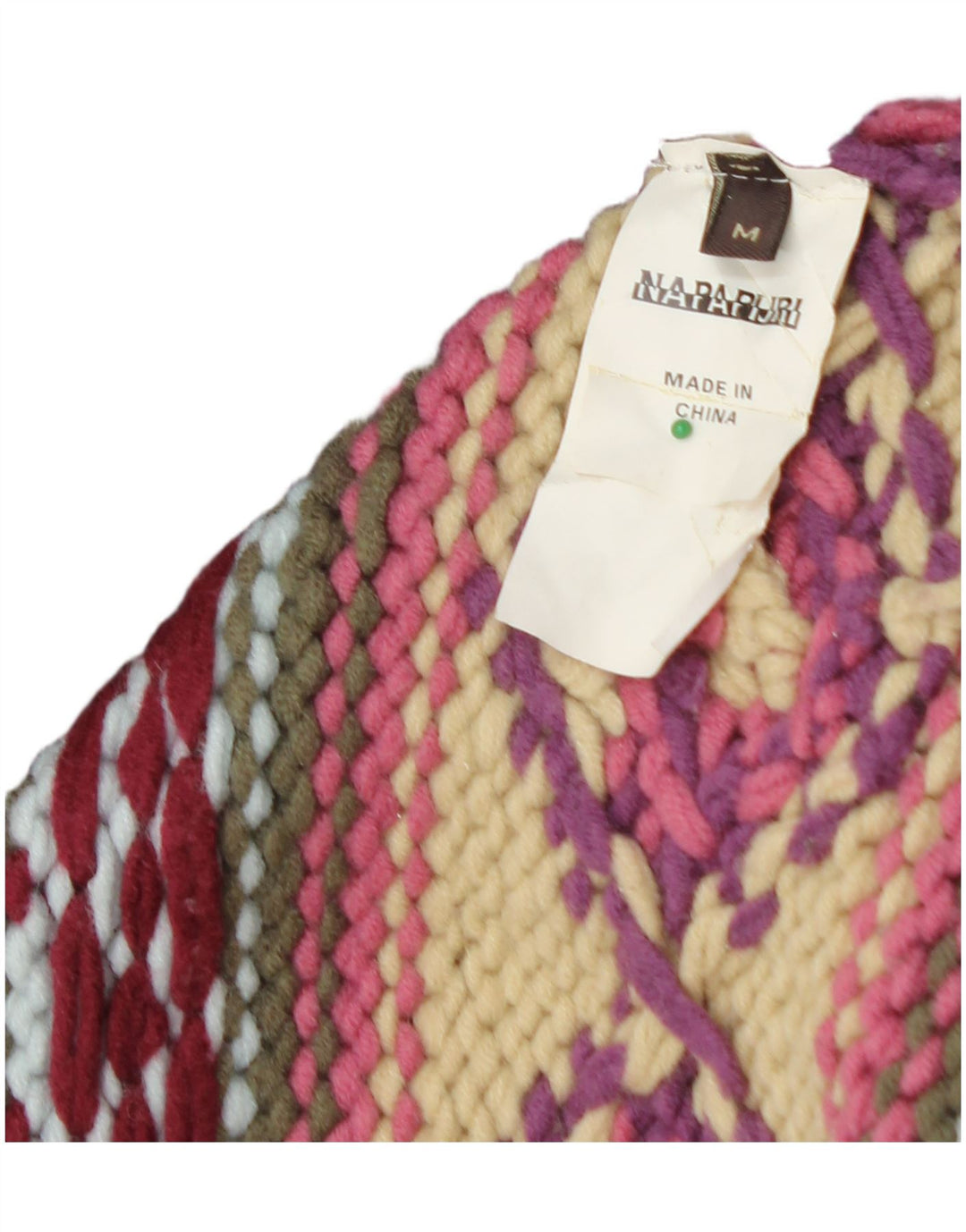 Damski sweter z grafiką NAPAPIJRI UK 12, średni brąz i geometryczne wzory