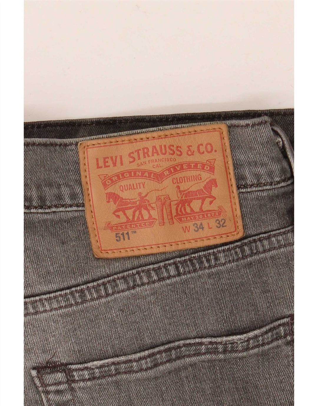Męskie jeansy Levi's 511 Slim W34 L32 Szara bawełna