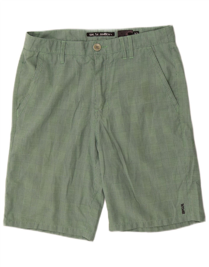 Męskie spodenki cargo Rip Curl W32, poliester w kratkę, w kolorze średniej zieleni