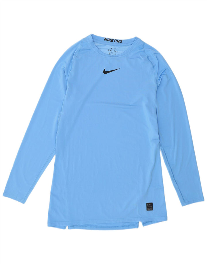 Męska koszulka Nike Dri Fit z długim rękawem, 2XL, niebieski poliester