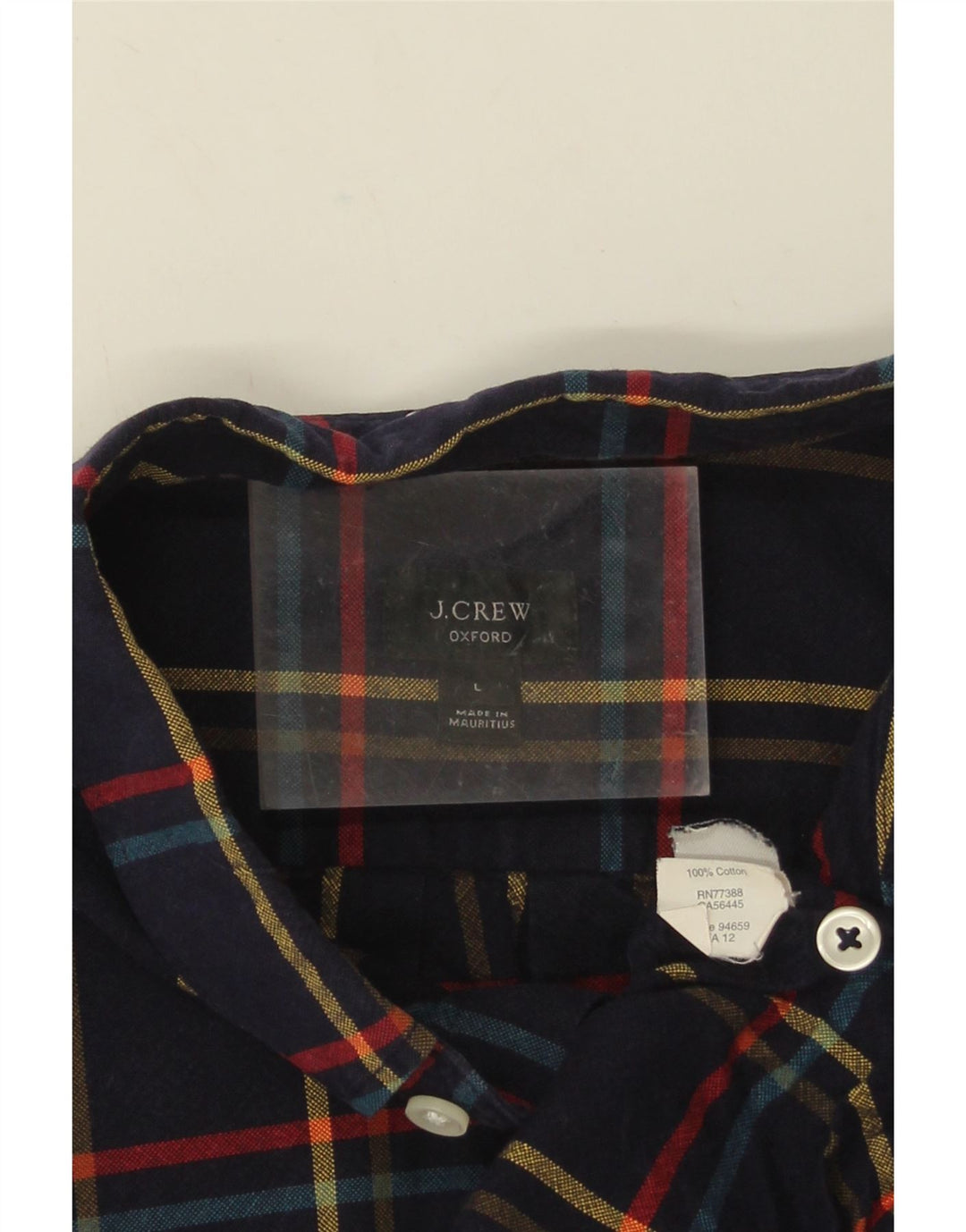 Koszula flanelowa męska J. Crew, duża, bawełniana w granatową kratę