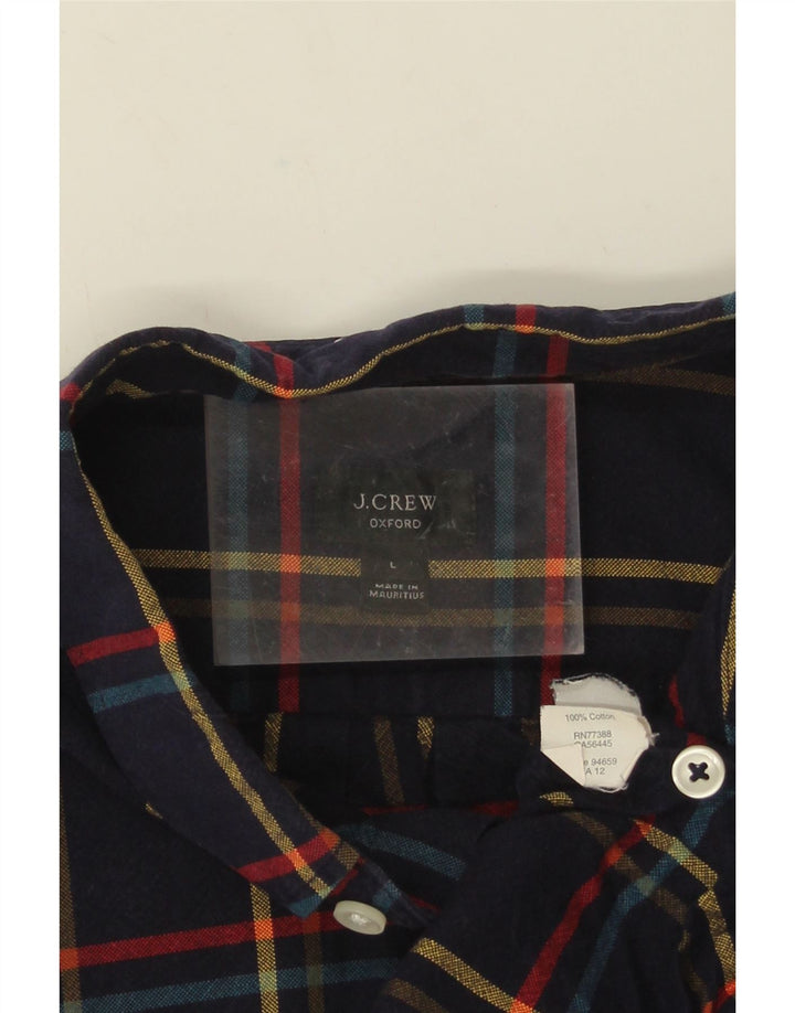 Koszula flanelowa męska J. Crew, duża, bawełniana w granatową kratę