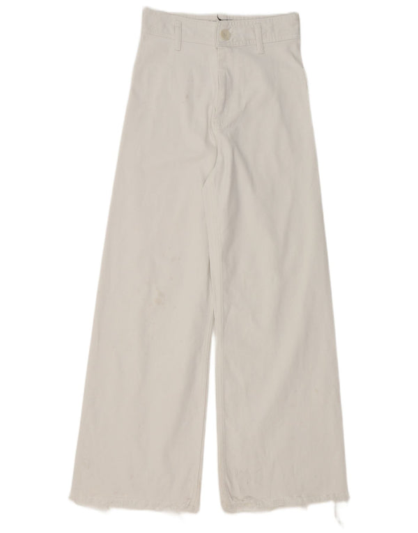 Damskie jeansy Zara z wysokim stanem i szeroką nogawką EU 36 XS W26 L29 białe