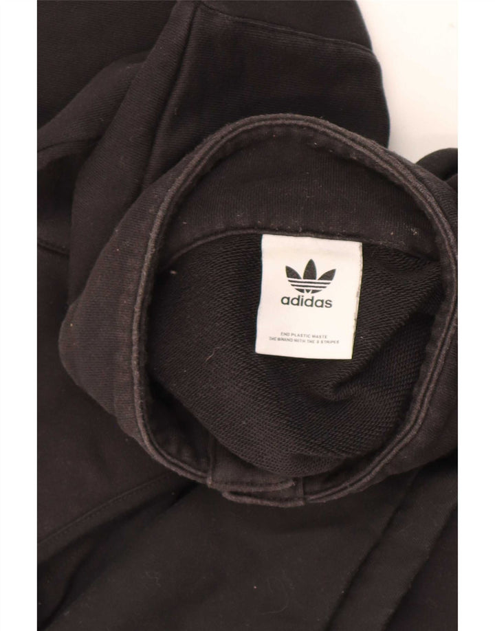 Adidas Męska bluza z dekoltem w serek, średnia czarna bawełna