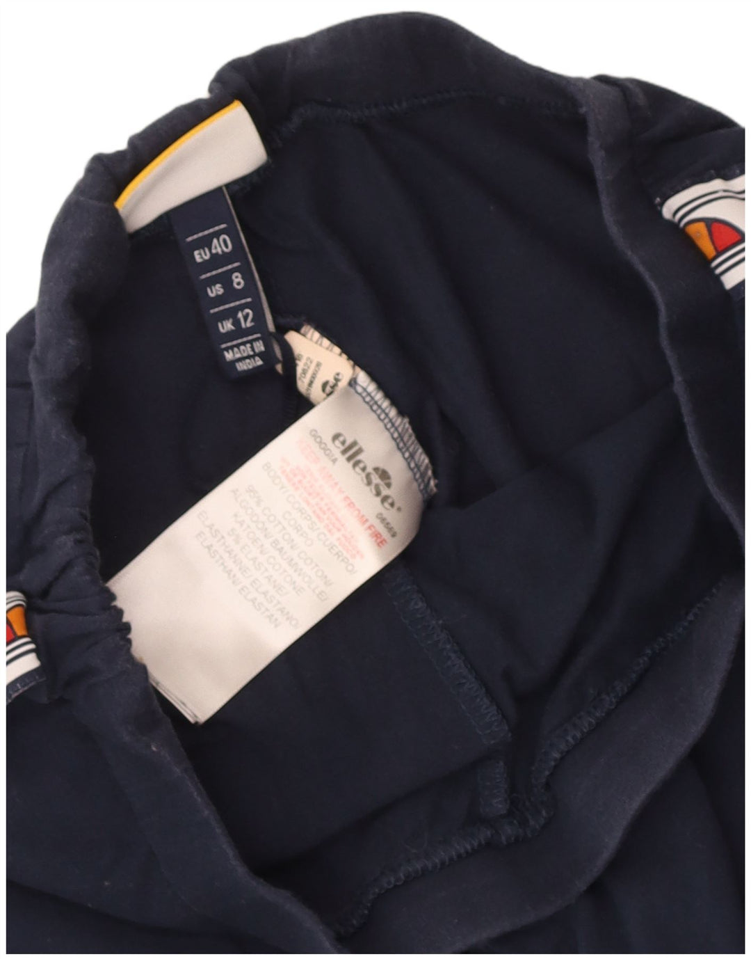 Damskie legginsy Ellesse Graphic UK 12 Średni granatowy, bawełniany blok kolorów